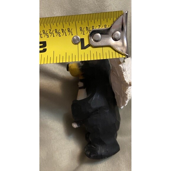 Young Black Bear Cub Figurine Angel Wings Holding “I Love You” Sign 2.5 in Tall - Picture 12 of 13